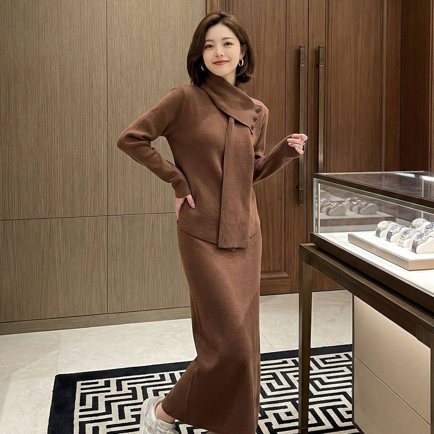 2026春季新款时尚休闲百搭保暖半身裙秋冬套装,女装/女士精品,时尚套装,淘宝优惠券,粉丝福利购,淘宝优惠卷