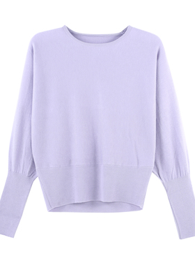 DENGDAHA「故里逢春」温柔简约风 宽松落肩长袖针织衫HBZXP710287