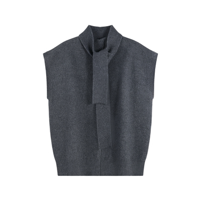 DENGDAHA「南港的冬」法式风针织垂坠 简约无袖背心HBZX918399