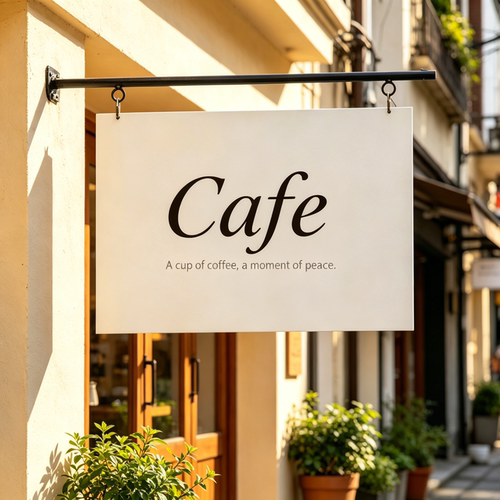 广告牌户外店铺门头标识牌咖啡店招牌悬挂式金属牌定制