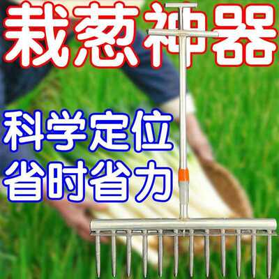 栽葱神器大葱叉子单排打孔种植器自动压土打眼移栽扎眼农用工具