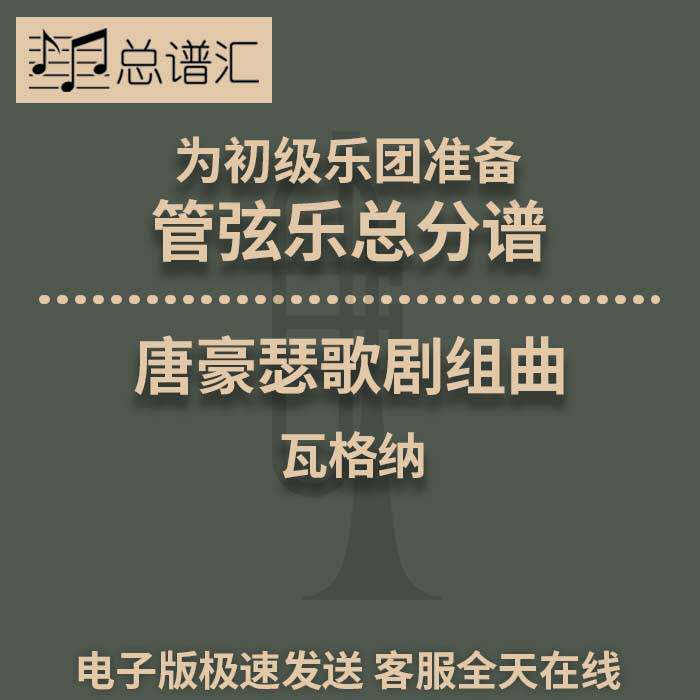 唐豪瑟歌剧组曲瓦格纳 初级乐团 3级管弦乐交响乐总谱分谱MP3