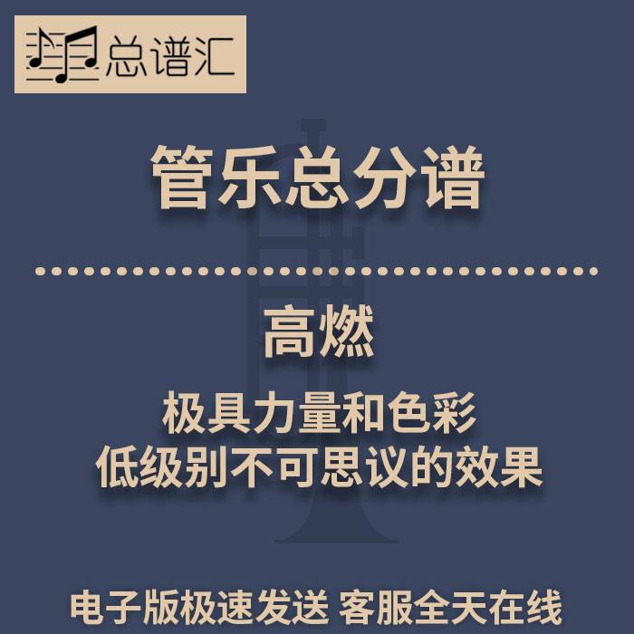 高燃 极具力量和色彩 低级别不可思议的效果1.5级管乐总谱分谱MP3