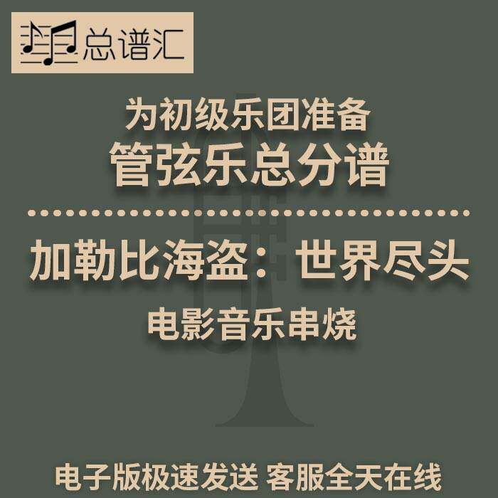 加勒比海盗：世界尽头  3.5级 初级管弦乐交响乐 总分谱MP3