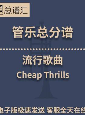 流行歌曲改编Cheap Thrills3级 管乐合奏 总谱分谱 总分谱 MP3