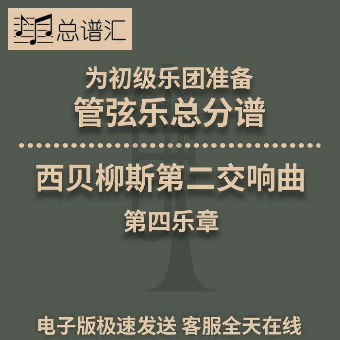西贝柳斯第二交响曲 初级乐团 3级 管弦乐交响乐总谱分谱 MP3