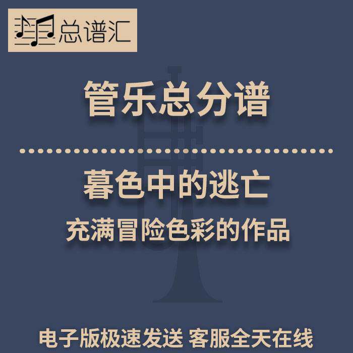 暮色中的逃亡 充满冒险色彩的作品 2级管乐合奏总谱 分谱MP3