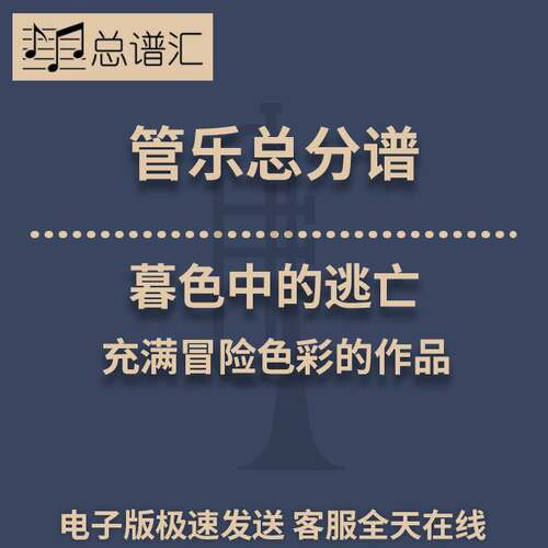 暮色中的逃亡 充满冒险色彩的作品 2级管乐合奏总谱 分谱MP3