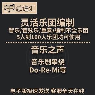 音乐剧串烧 2级灵活乐团编制 Mi等 管乐总分谱MP3 音乐之声