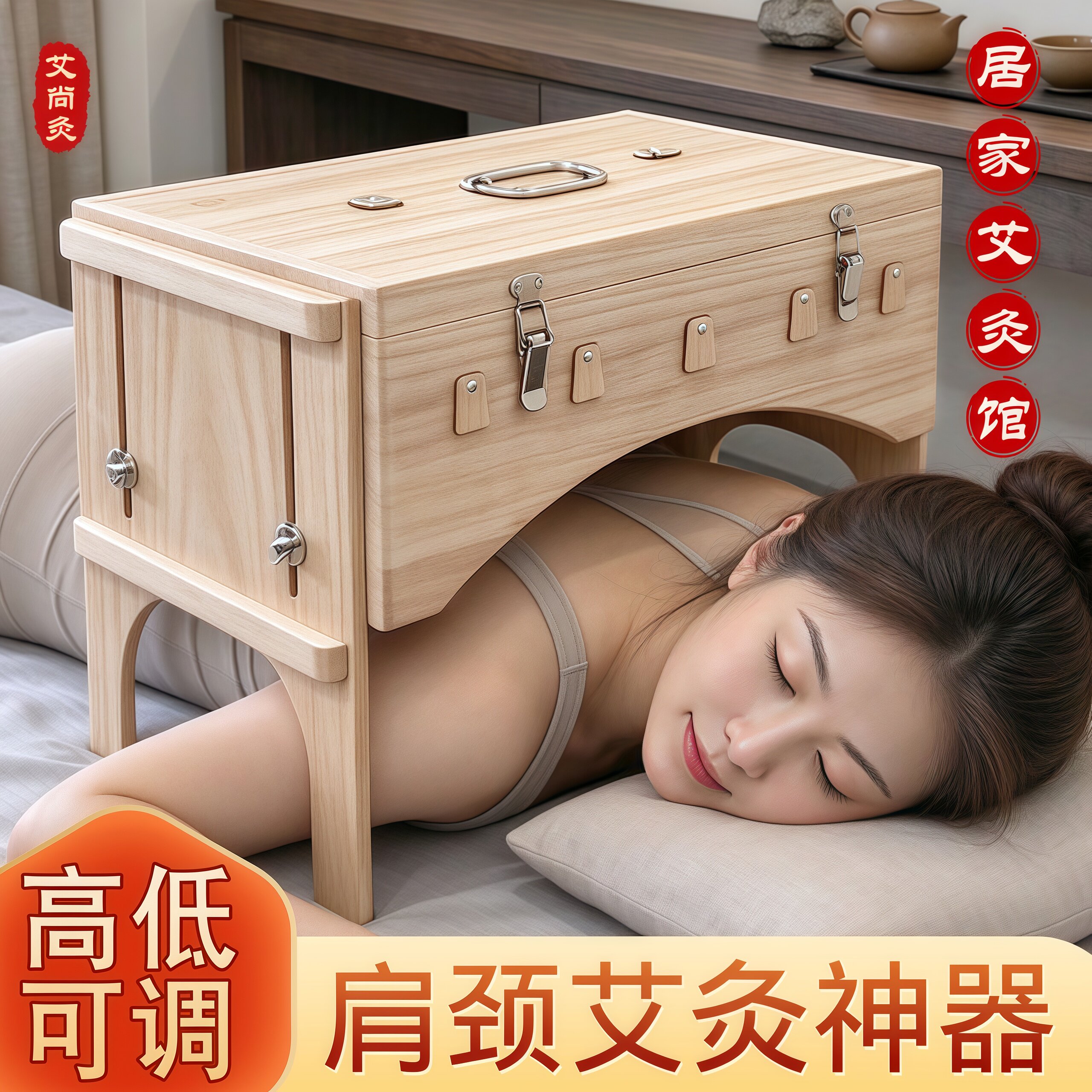 新型艾灸盒后背专用背部全身通用随身灸家用颈椎肩膀器具中医熏箱