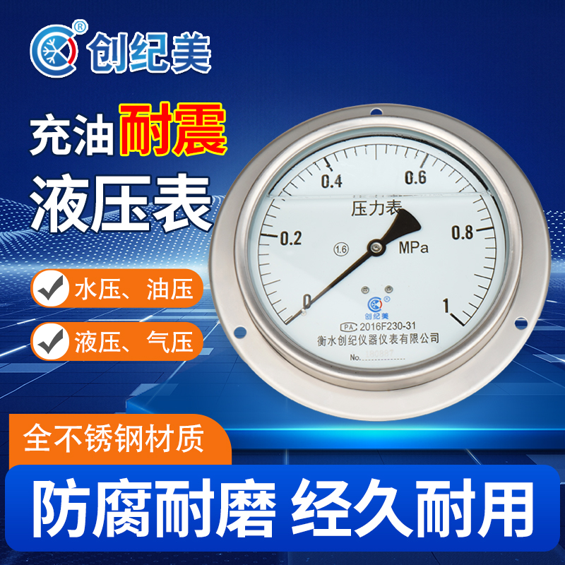 YN100轴向带边耐震压力表面板式