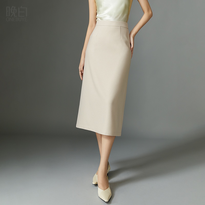 晚白通勤OL气质半身裙