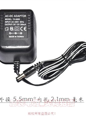 AC-DC ADAPTOR原装DC12V300mA电源适配器型号YH-6600