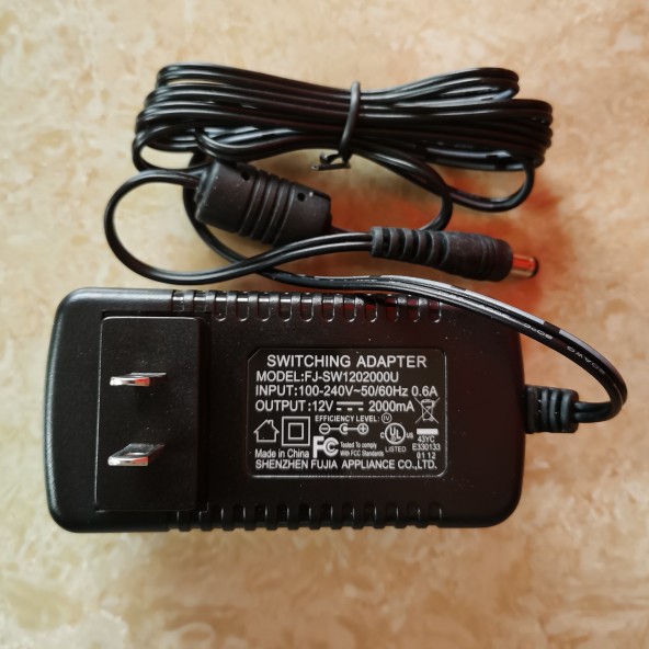 原装福佳12V2000mA电源适配器FJ-SW1202000U圆口电源线12V2A 24W