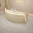 弧形前台接待台圆弧形美容院吧台收银台服装 店柜台桌烤漆现代简约