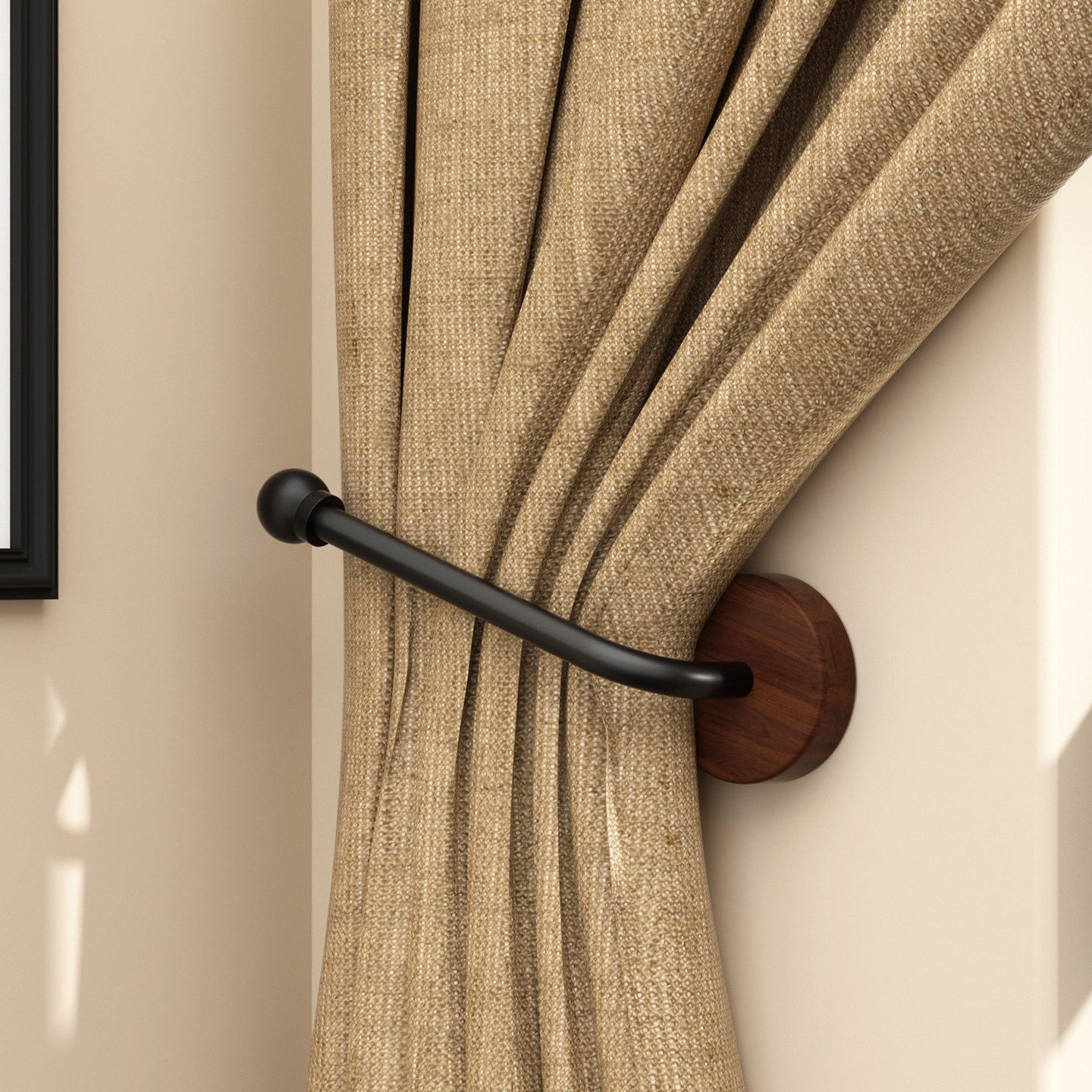 实木窗帘壁钩挂钩免打孔窗帘收拢