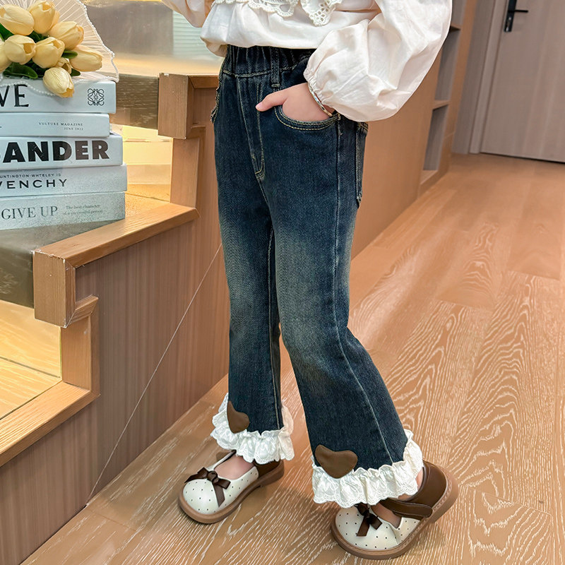 女小童牛仔裤春秋小脚裤网红秋款ins风秋季女宝简约女童经典服饰