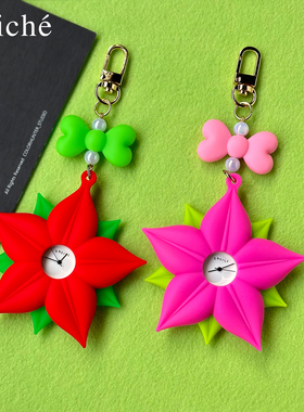 CLICHE 手机壳挂件 创意女生通用时 尚个性硅胶钟表 圣诞手机挂饰