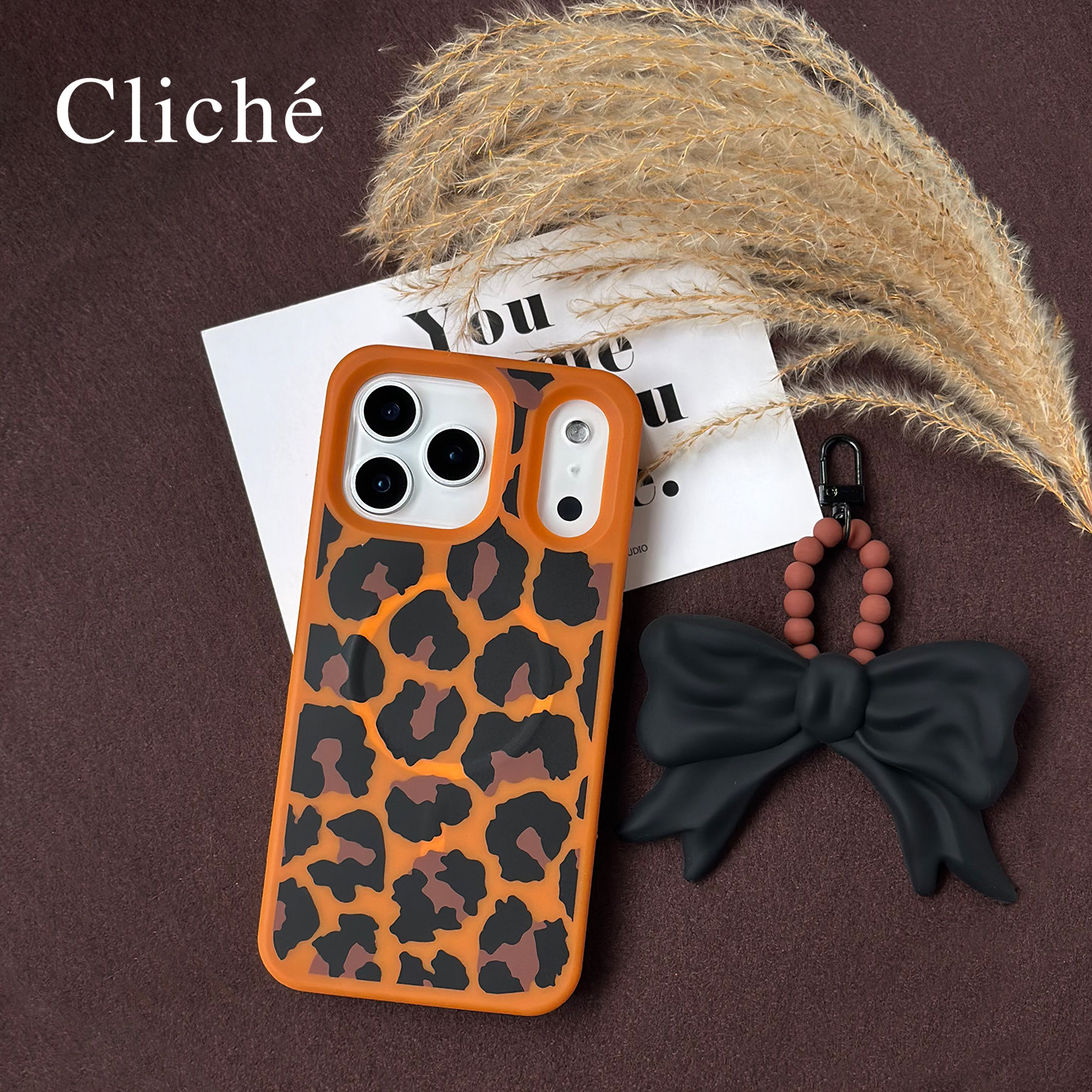 CLICHE苹果17PM豹纹硅胶手机壳