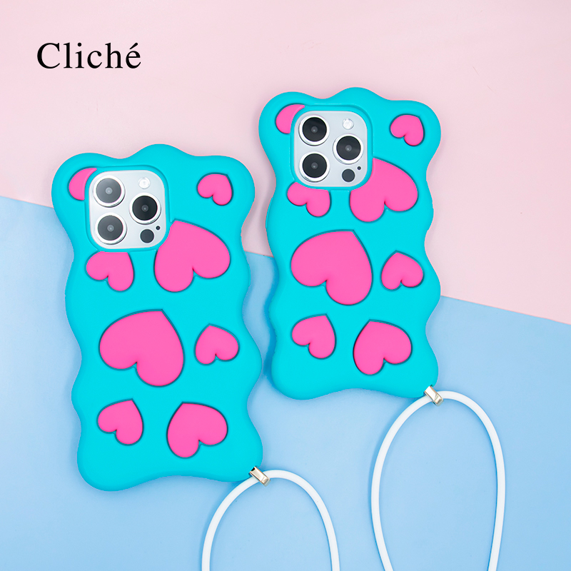 CLICHE 手机壳适用iPhone15ProMAX高级软硅胶苹果新款保护套防摔手提带挂绳软外壳