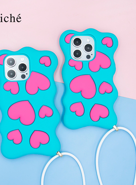 CLICHE 手机壳适用iPhone15ProMAX高级软硅胶苹果新款保护套防摔手提带挂绳软外壳