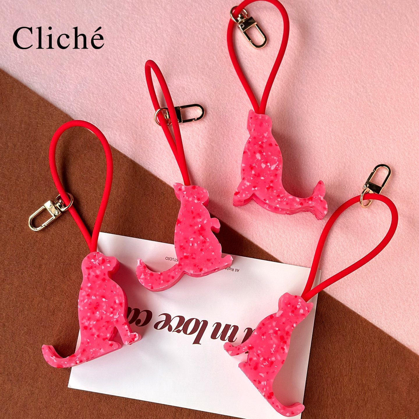 CLICHE硅胶小动物手机支架手机链