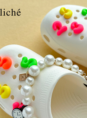CLICHE 洞洞手机壳卡扣 Silicon 滴胶 洞洞鞋卡扣 软硅胶原创设计马卡龙 Q版数字儿童趣味阿拉伯数字装饰鞋花