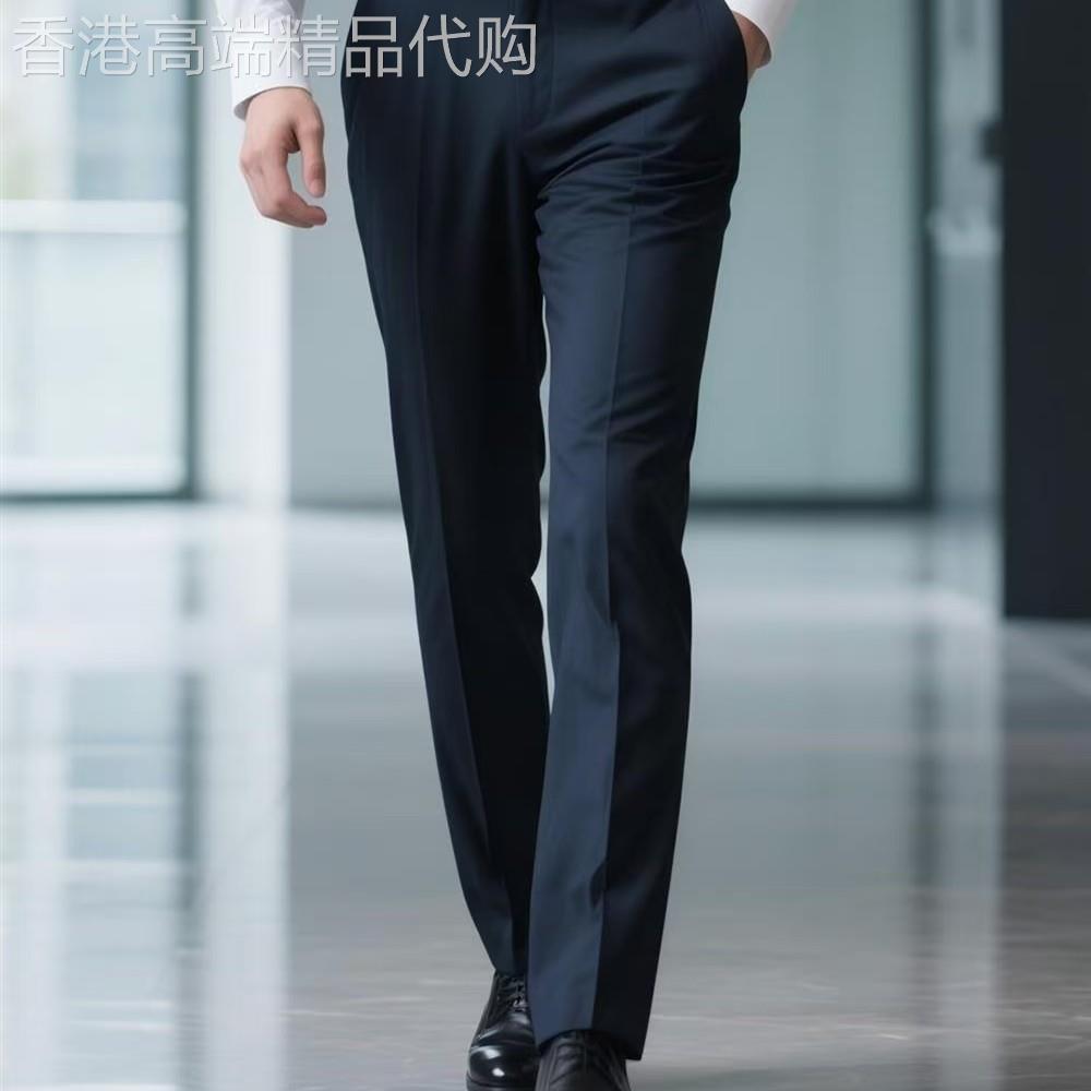 潮牌垂感免熨烫商务休闲直筒西装裤上班服男装西裤新款中青年长裤