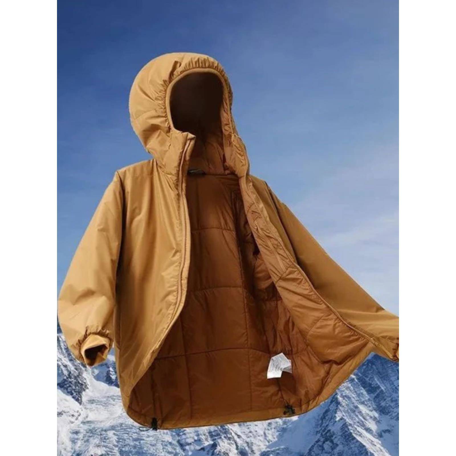 2025秋冬季新款户外轻量棉外套男女同款防冷风保暖运动连帽棉衣服