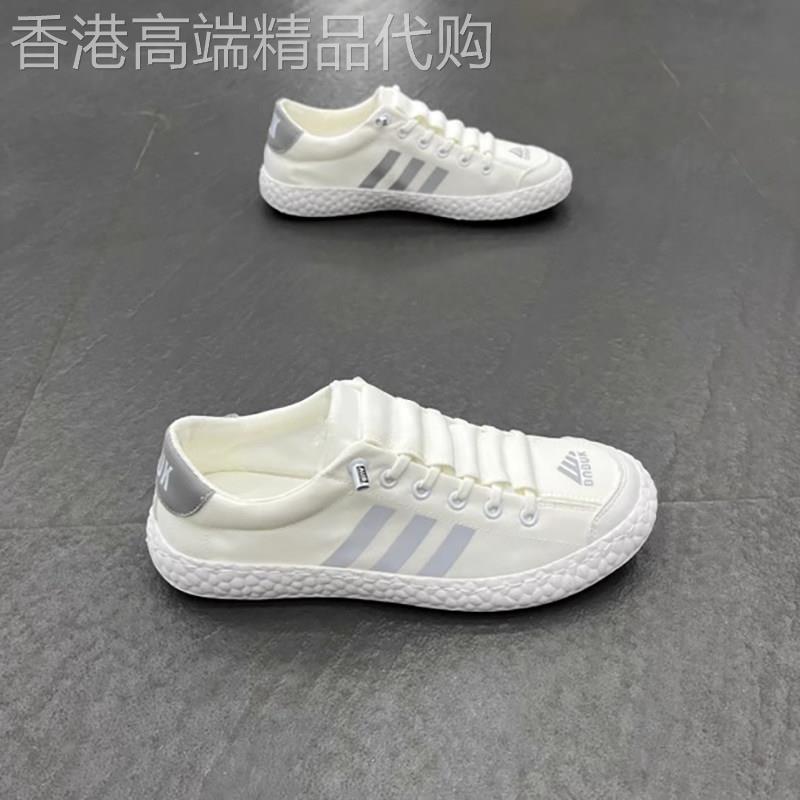 2025夏季潮牌小白鞋 男款低帮布鞋 潮流一脚蹬休闲鞋 透气拼色休