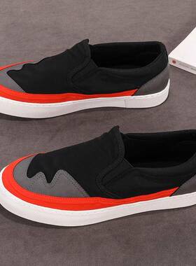 〖MessContiy Tsmr〗好脚感会说话~颜值在线透气帆布鞋男一脚蹬鞋