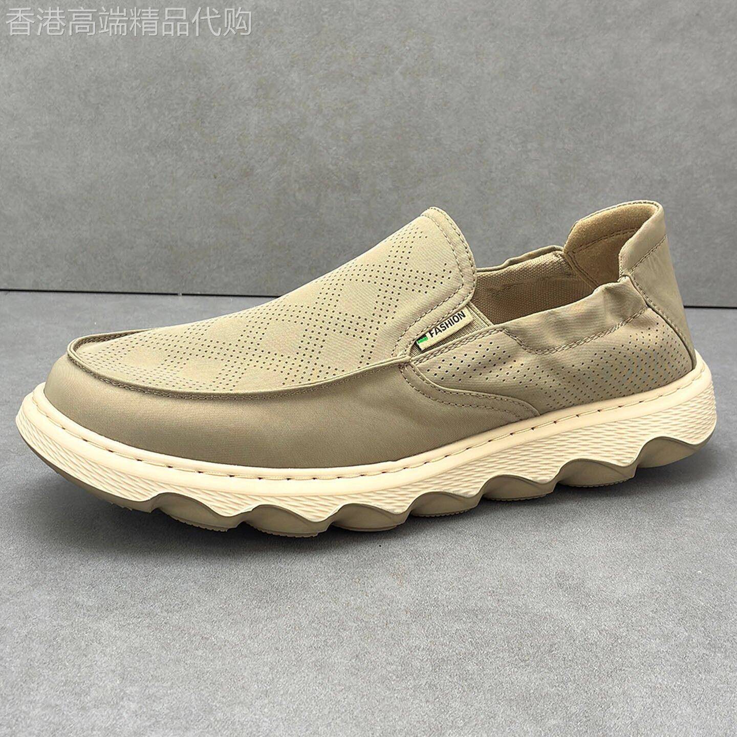 男鞋一脚蹬透气帆布鞋轻便软底百搭布鞋男士休闲鞋舒适鞋子乐福鞋