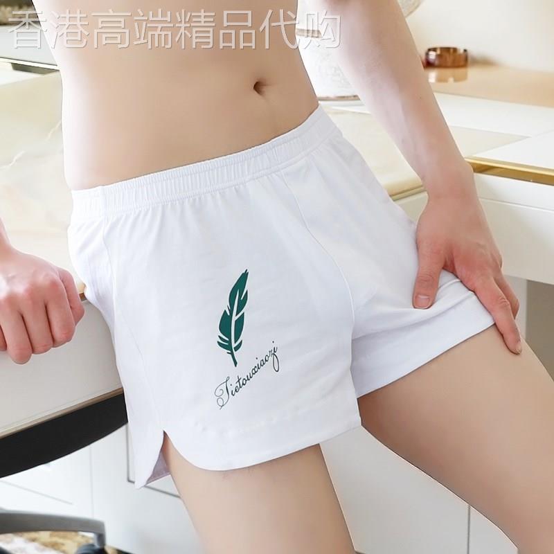 3条内裤男阿罗裤平角内裤纯棉薄款加大码宽松家居四角裤男短裤nk