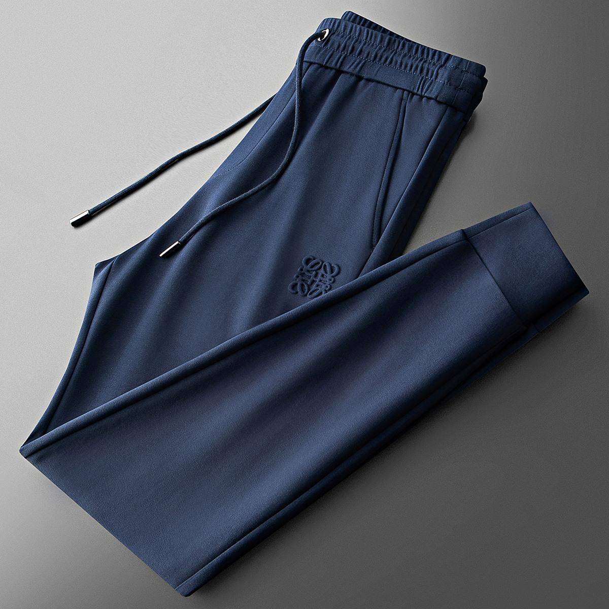 MAROLIO~简约时尚！高端太空棉卫裤男秋冬加绒加厚束脚运动休闲裤