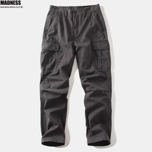 Madness Mdns Clot重磅美式复古休闲工装裤男士纯棉宽松直筒裤子