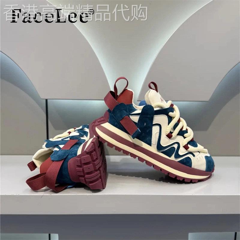 FaceLee日本设计师联名男鞋2026新款时尚拼接男士休闲鞋鞋带布面