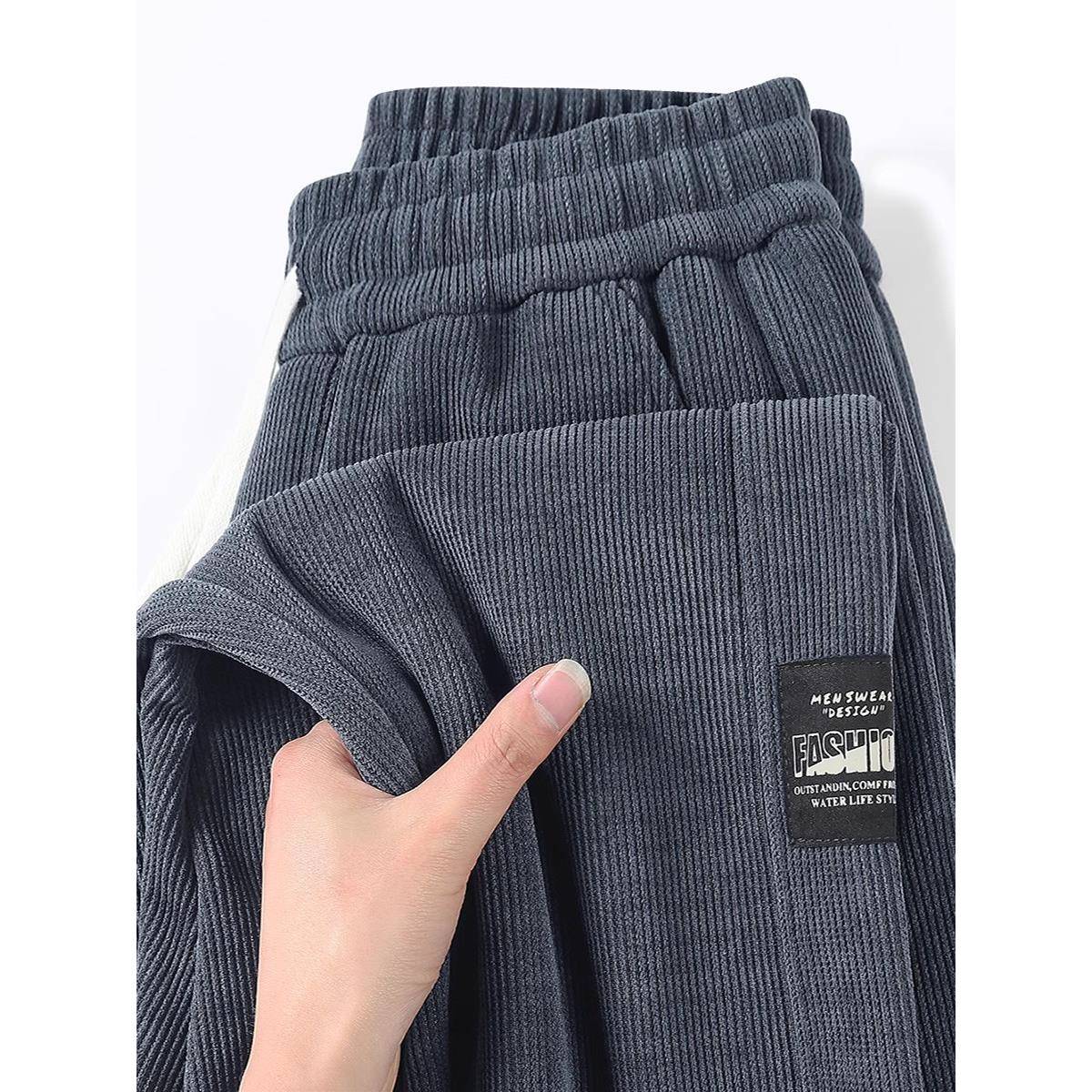 MAROLIO~高端灯芯绒裤子男士休闲裤秋冬季加绒加厚直筒运动裤卫裤