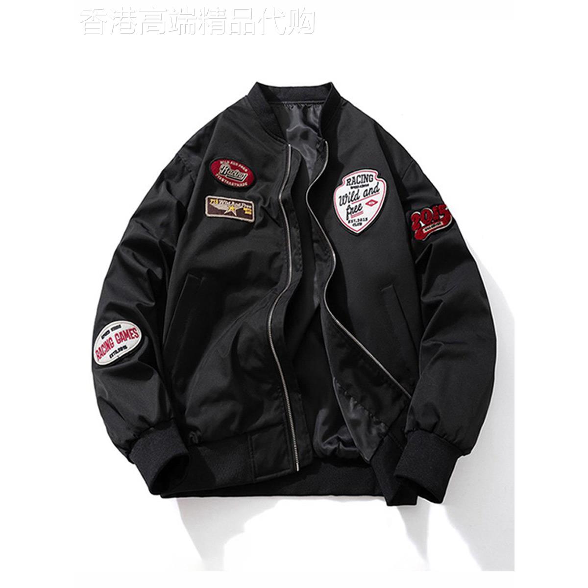 MUSONMU春秋季薄款潮牌飞行员夹克男女情侣款刺绣时尚棒球服外套