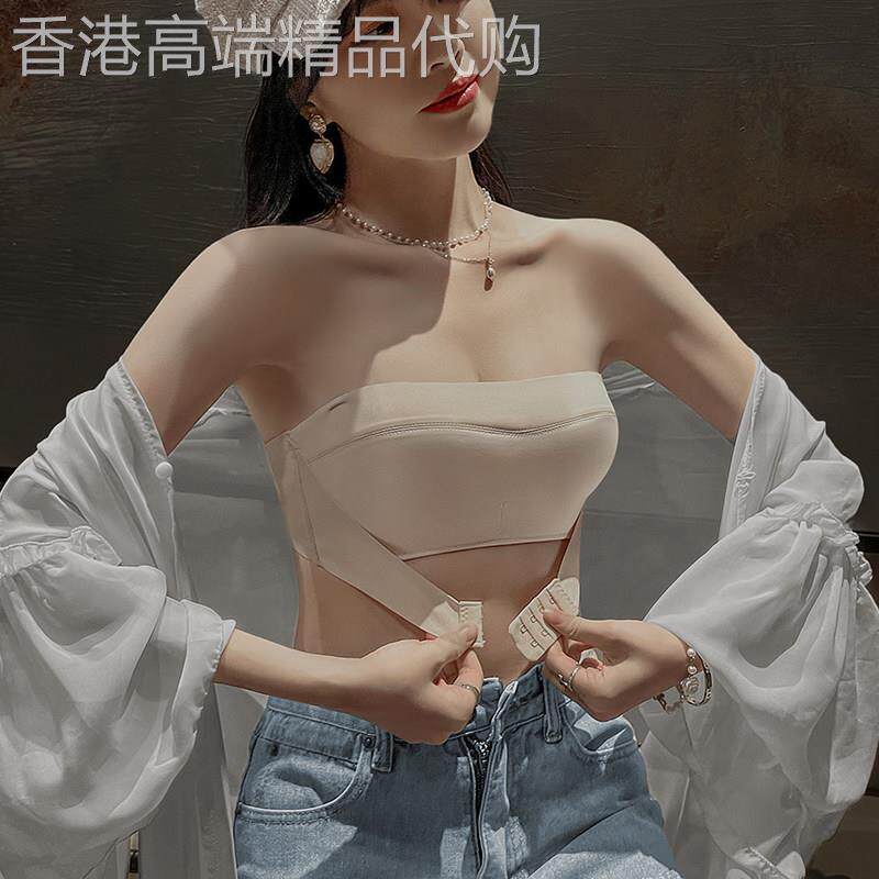 日本无肩带内衣女夏季无痕美背防滑聚拢婚纱专用隐形前扣文胸套装