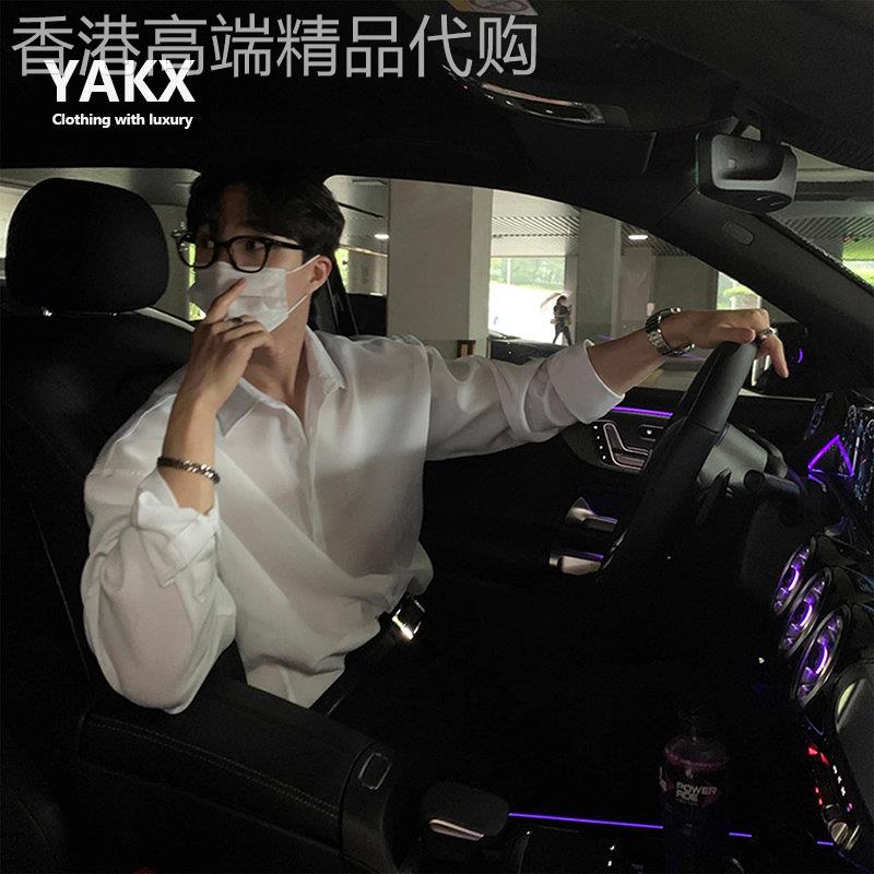 那不勒斯白色衬衫男士长袖2026新款春秋季高级感痞帅西装衬衣男款