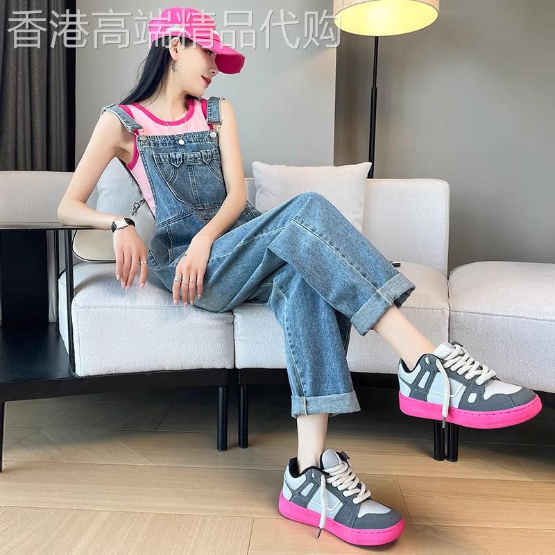 奶fufu牛仔背带裤女夏季2026新款宽松显瘦小个子直筒阔腿连体裤子