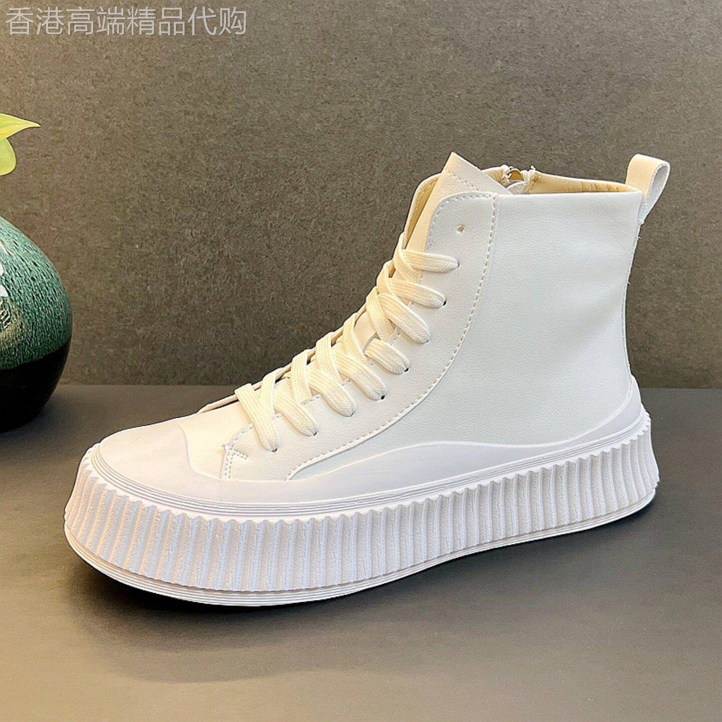 正品同款潮牌高端小白鞋男厚底内增高软底轻便简约休闲百搭高帮鞋