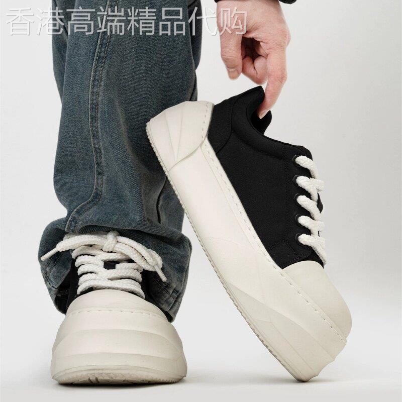 【高品质】厚底大头鞋男小众设计休闲百搭板鞋美式复古增高帆布鞋