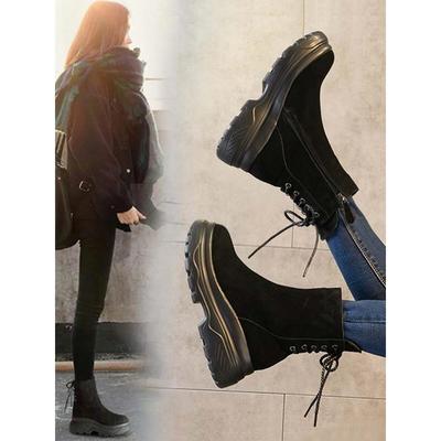 潮牌松糕雪地靴女2025新款增高加厚底马丁靴冬季加绒短靴雪地棉鞋