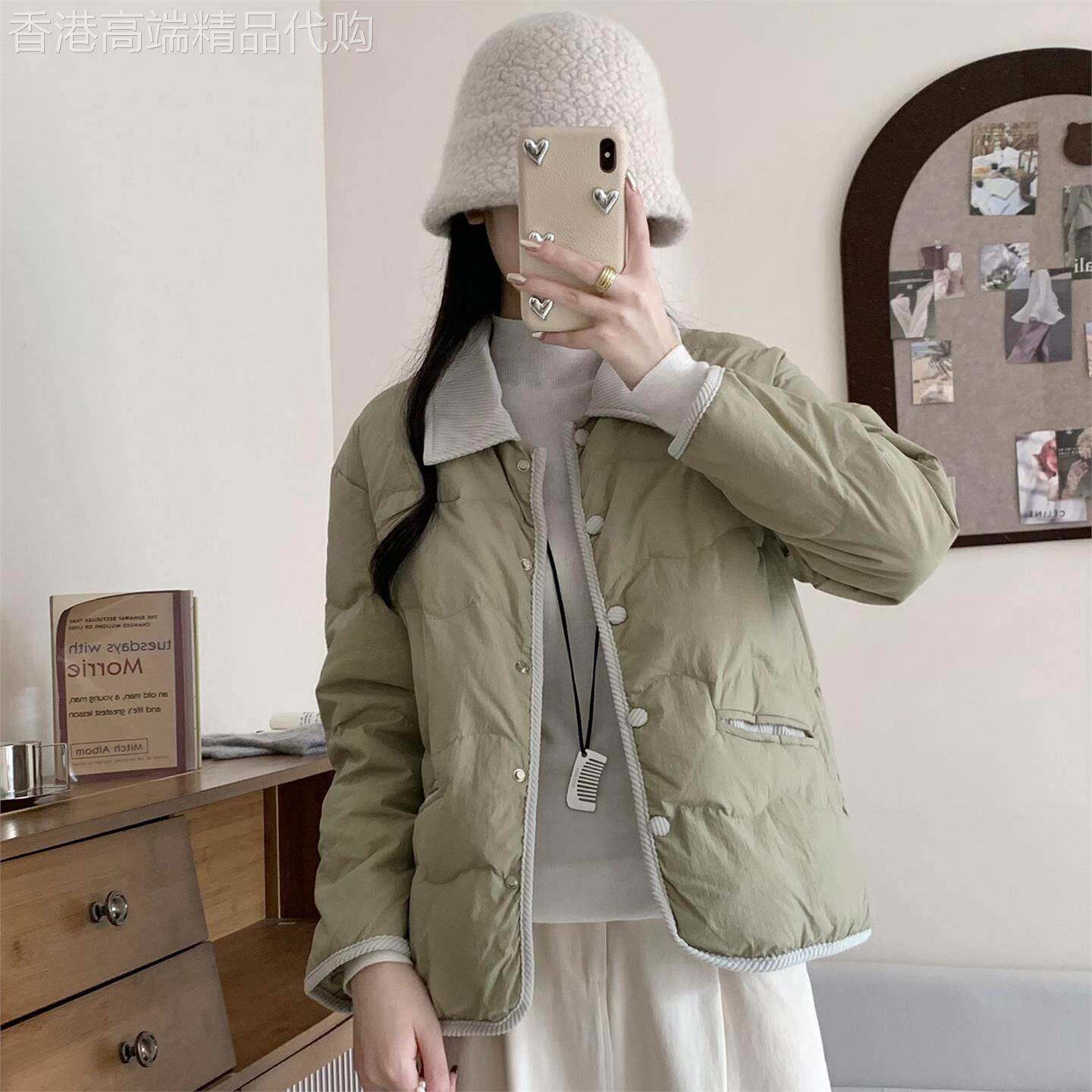 小个子羽绒服女短款2026年新款冬季轻薄款翻领小香风白鸭绒暖外套