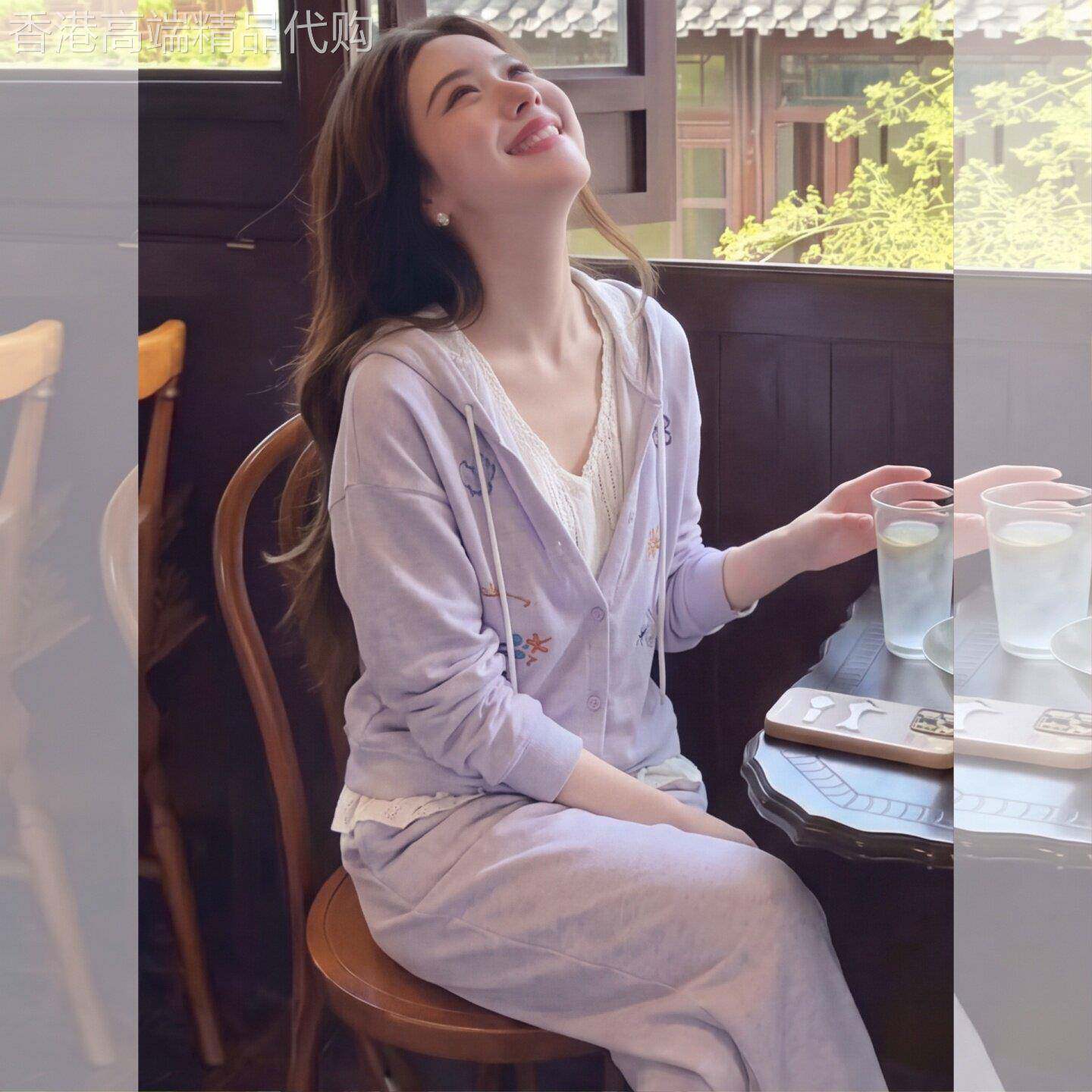 2026秋季新款大码女装通勤显瘦遮肉气质女装百搭连帽开衫两件套