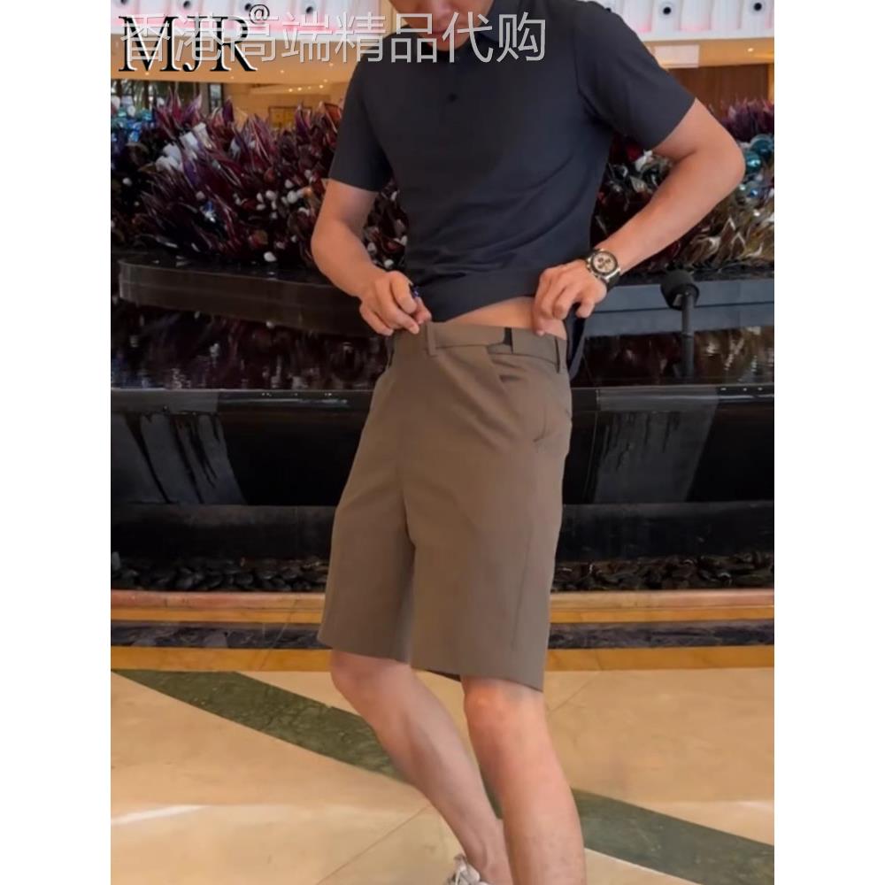 潮牌休闲短裤男2025年新款夏季高级感西装中裤直筒休闲五分裤男款
