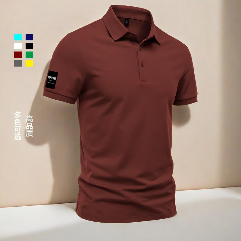 短袖polo衫男2025夏季新款高级感时尚休闲商务修身男士翻领T恤衫
