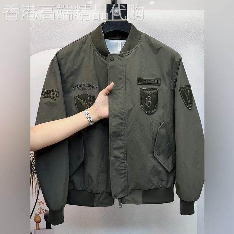 潮牌美式飞行员夹克男士2026秋季徽章刺绣外套休闲修身棒球服上衣