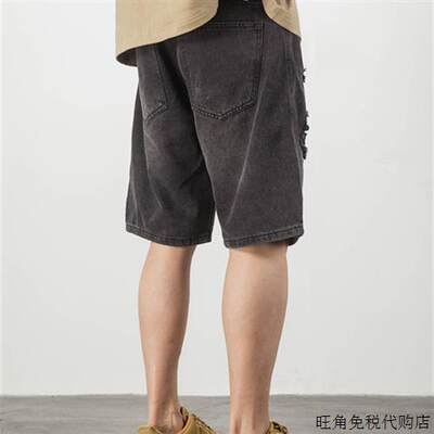 MADNESS MDNS WRUEI SHORTS 余文乐牛仔短裤男潮牌夏季工装五分裤